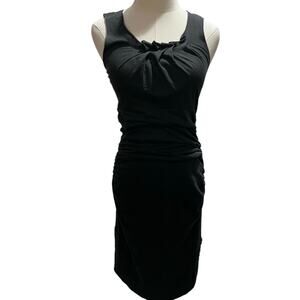 Prada Womens Sleeveless Runway Ruched Sheath T-Shirt Dress Black Size Medium